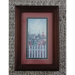 Glynda Turley Framed Art Print House with White Picket Fence Country Farmhouse